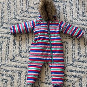 Lands End  Striped Kids One Piece Snowsuit, like new!!